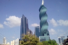 F&F building, Panama City. This building is nicknamed "The Screw" - each floor is offset 6° from the adjacent floors
