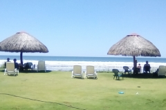 We enjoyed piña coladas under the shade at Las Lajas beach